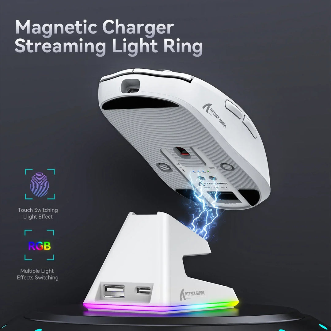 Attack Shark X6 Wireless Gaming Mouse | RGB Charging Dock | 26K DPI