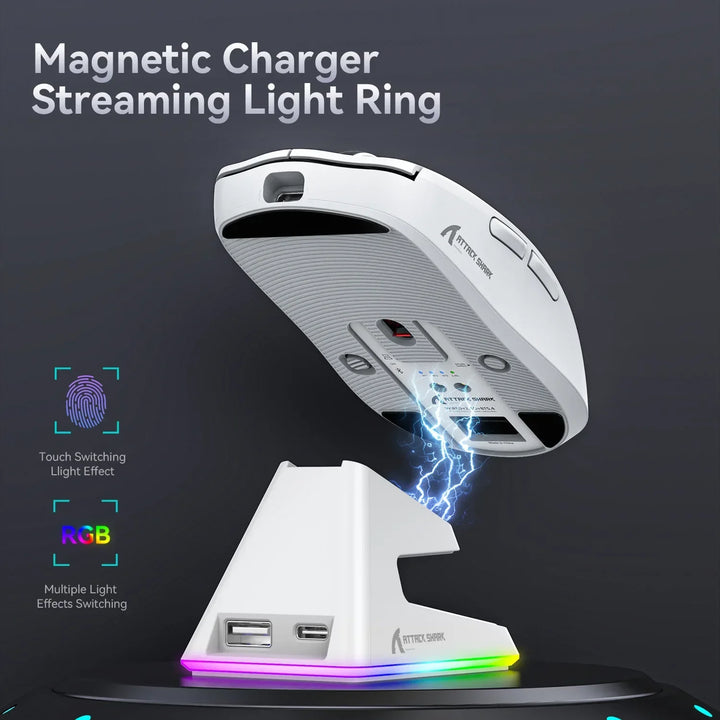 Attack Shark X6 Wireless Gaming Mouse | RGB Charging Dock | 26K DPI