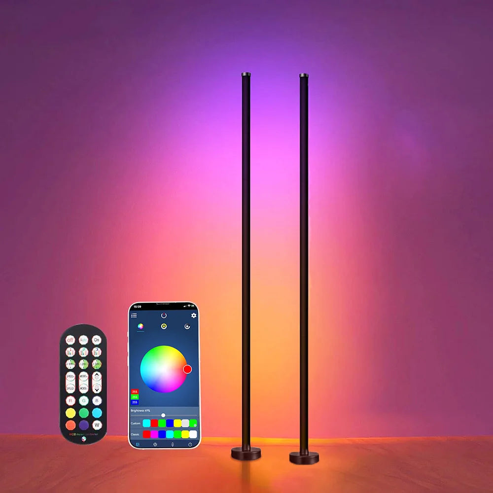 GlowTower RGB Floor Lamp – Smart App & Music Sync Standing Light (2-Pack Option)