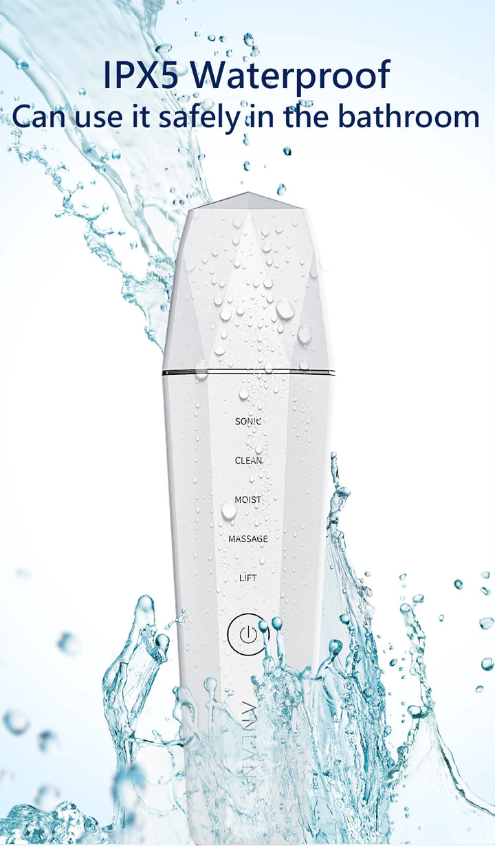 ANLAN Ultrasonic Skin Scrubber – 5-in-1 Facial Lifting Device with EMS, ION, Sonic & 45°C Heat