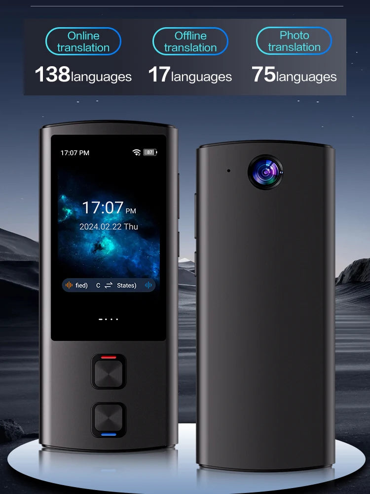 LingoPro™ T17 – AI Offline Voice & Photo Translator (138 Languages)