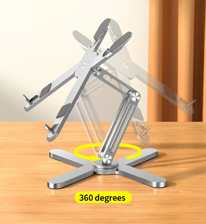YASOKO 360° Foldable Telescopic Laptop Stand | Ergonomic Aluminum Alloy Notebook Holder