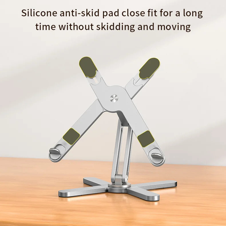YASOKO 360° Foldable Telescopic Laptop Stand | Ergonomic Aluminum Alloy Notebook Holder