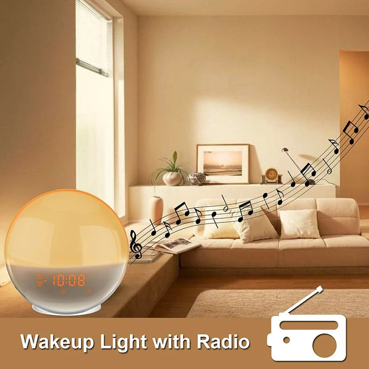 Sunrise Wake-Up Light Alarm Clock with Natural Sounds & Sunset Simulation