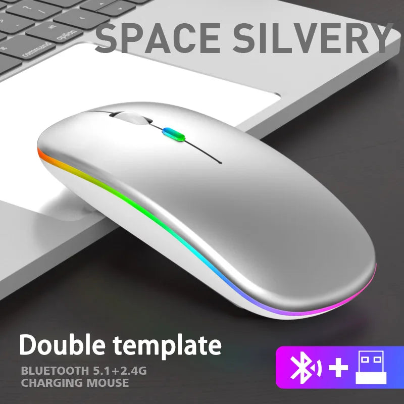 LybuTech RGB Wireless Mouse | Bluetooth + 2.4GHz Dual Mode | Silent Click