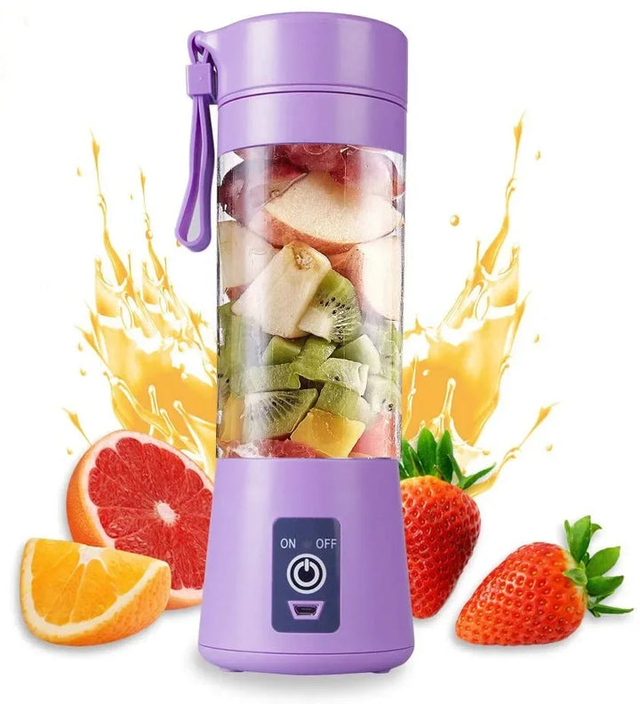 QuickBlend 380 ml USB Juicer Bottle — 6‑Blade Mini Smoothie Maker