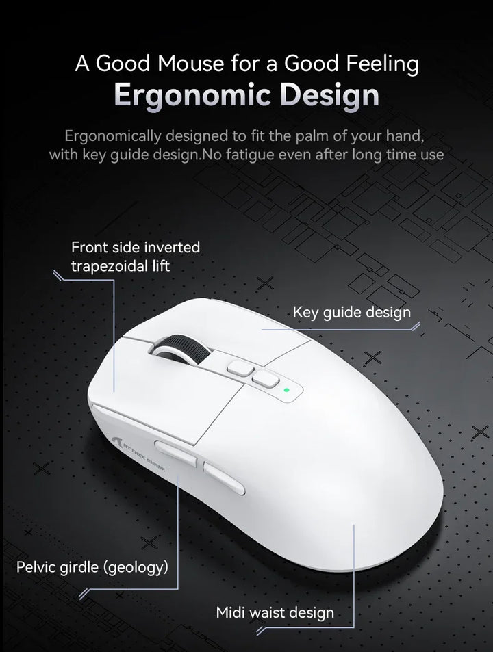 Attack Shark X6 Wireless Gaming Mouse | RGB Charging Dock | 26K DPI