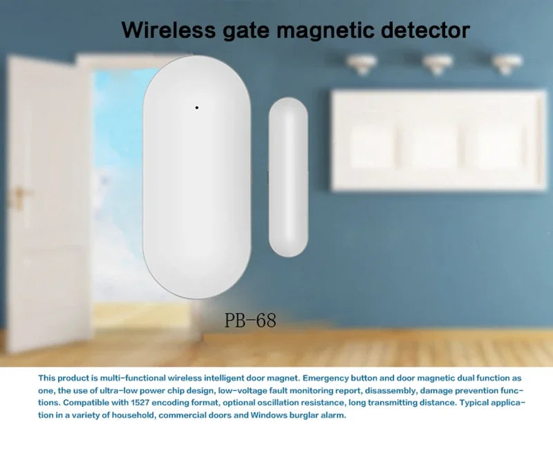 HIVA Wireless Door & Window Security Sensor | Magnetic Alarm Kit