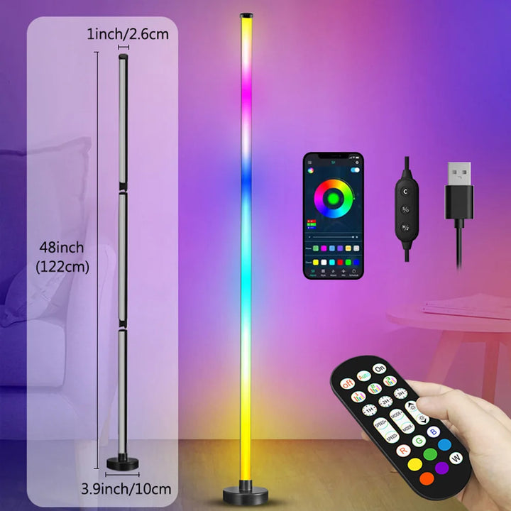 GlowTower RGB Floor Lamp – Smart App & Music Sync Standing Light (2-Pack Option)