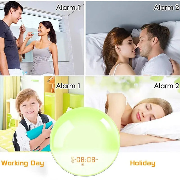 Sunrise Wake-Up Light Alarm Clock with Natural Sounds & Sunset Simulation