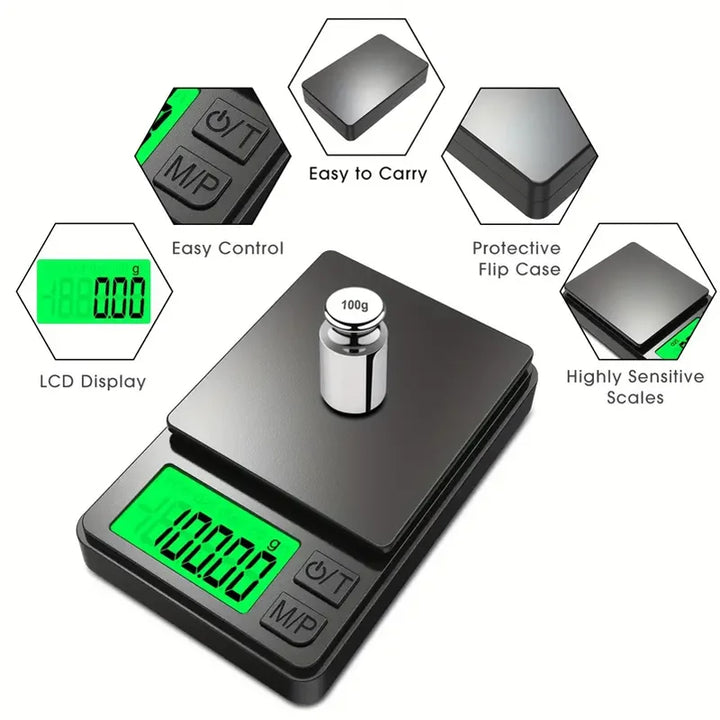 PocketPro™ Precision Mini Scale (1000g x 0.1g) – Digital Travel Scale for Food, Jewelry, Herbs & More with Backlit LCD