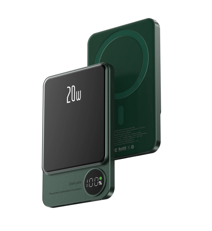 20W MagSafe Wireless Power Bank – 10000mAh Magnetic Fast Charger with LCD Display for iPhone 12–15 Pro Max & More