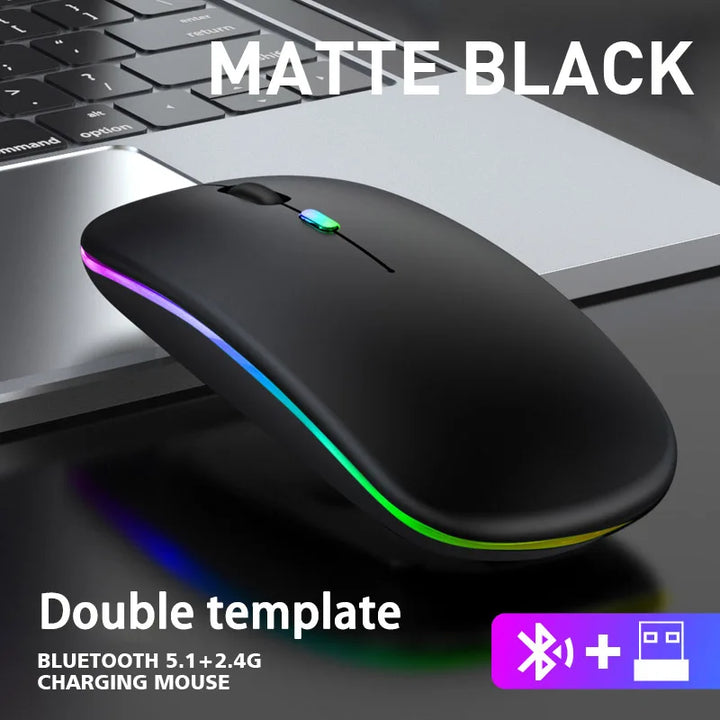 LybuTech RGB Wireless Mouse | Bluetooth + 2.4GHz Dual Mode | Silent Click