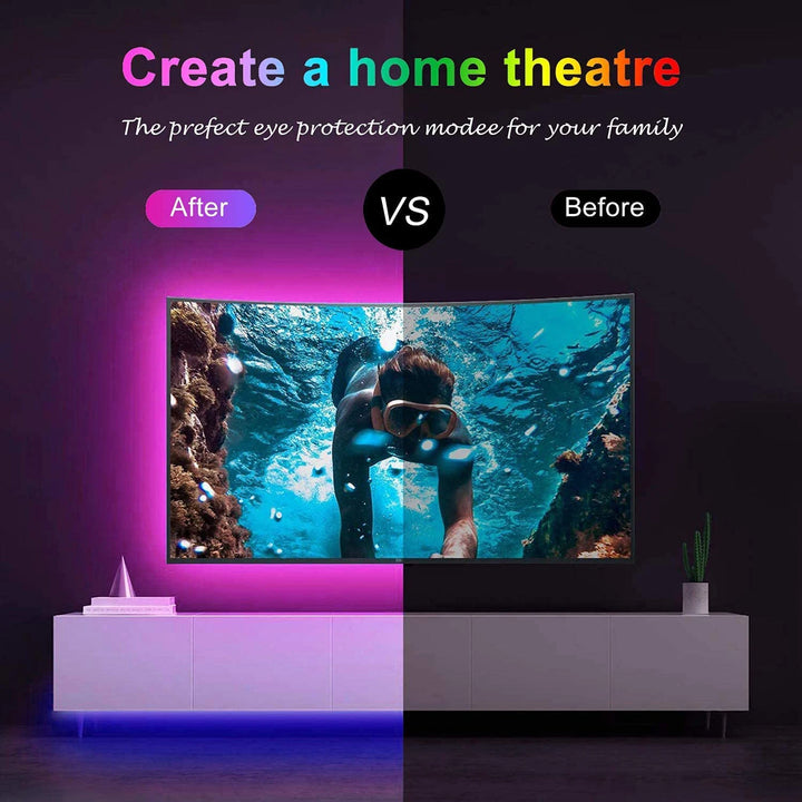 AuroraGlow™ – RGB LED Strip Lights 10m/20m | Vibrant Room & Party Ambience with 44-Key Remote