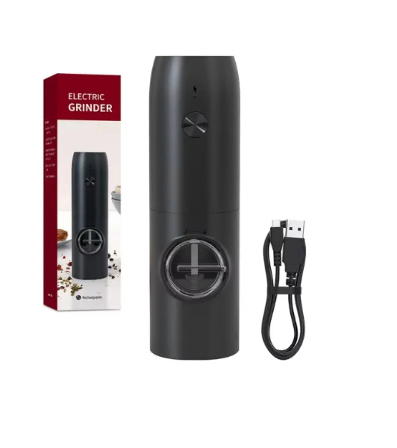 SpiceForge™ Dual USB Salt & Pepper Grinder Set — Adjustable Ceramic Burrs + LED Light + Charging Base
