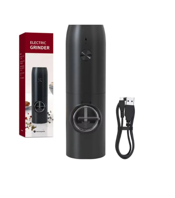 SpiceForge™ Dual USB Salt & Pepper Grinder Set — Adjustable Ceramic Burrs + LED Light + Charging Base