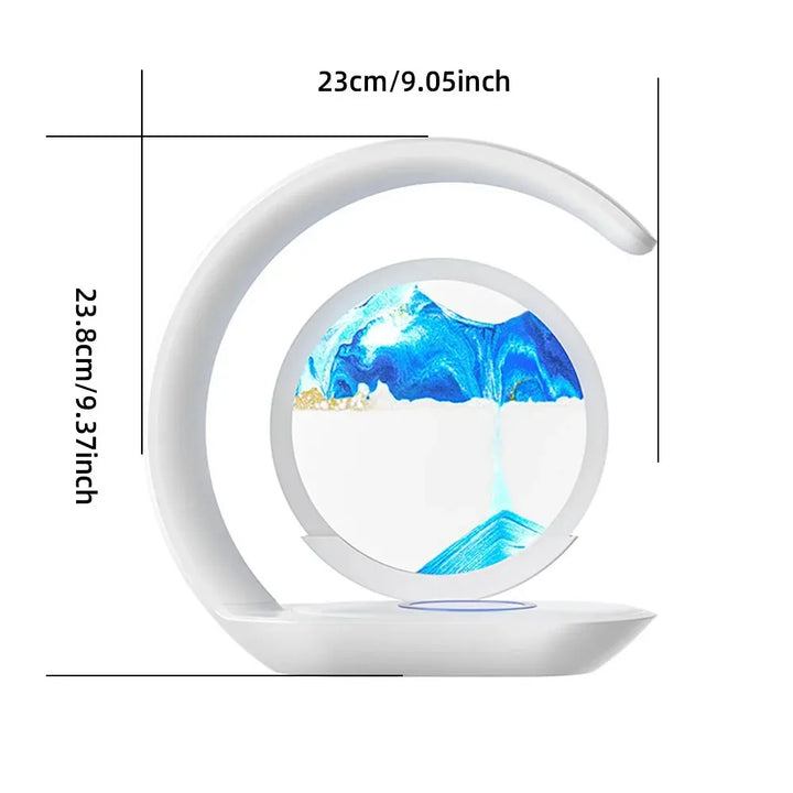 ZenGlow™ LED Sand Lamp – 15W Wireless Charging & 3D Flowing Hourglass Light