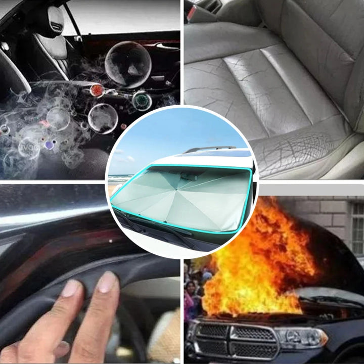 Car Windshield Sunshade Umbrella – UV-Resistant, Foldable Silver Reflective Umbrella for Cars & SUVs